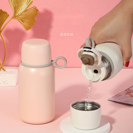 500ml 316 Stainless Steel Insulation Cup Large Capacity Big Belly Cup with Strap(Pink)-garmade.com