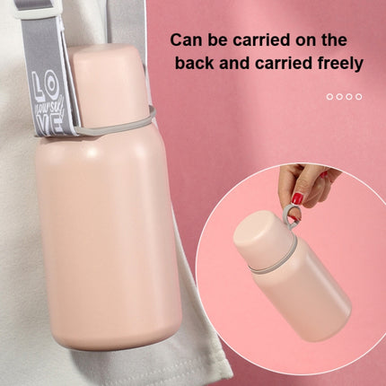 500ml 316 Stainless Steel Insulation Cup Large Capacity Big Belly Cup with Strap(Pink)-garmade.com