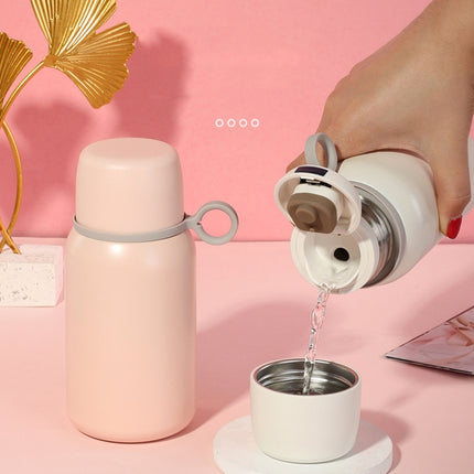 350ml 316 Stainless Steel Insulation Cup Large Capacity Big Belly Cup with Strap(Pink)-garmade.com