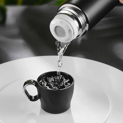 500ml 304 Stainless Steel Handy Cup with Lid Vacuum Insulation Cup(Black)-garmade.com