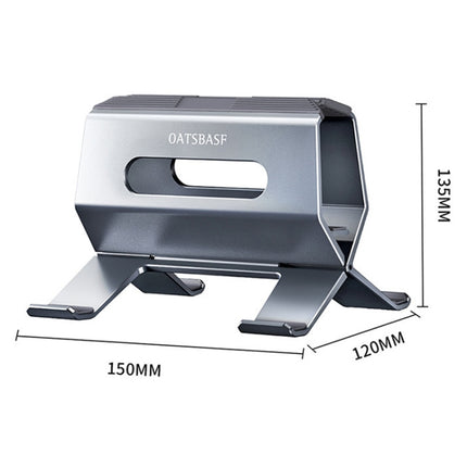 Oatsbasf All-metal Laptop Suspension Stand X-type Automatic Storage Seat(Grey)-garmade.com