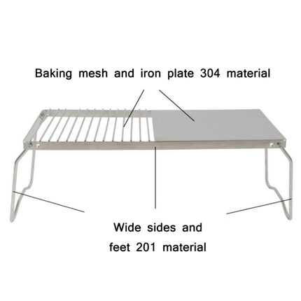 Outdoor Camping Convenient Folding Stainless Steel Barbecue Stand-garmade.com