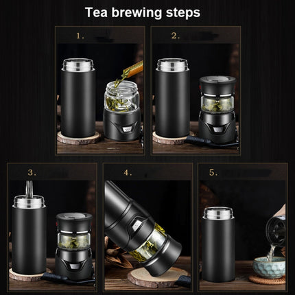 101-500ML Insulation Cup Tea Water Separation Tea Cup,Style: Stainless Steel Black-garmade.com