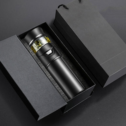 101-500ML Insulation Cup Tea Water Separation Tea Cup,Style: Black+Gift Box-garmade.com