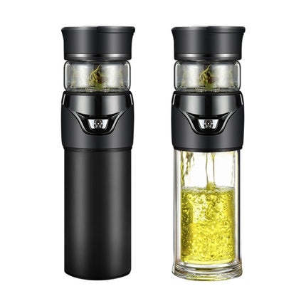 101-500ML Insulation Cup Tea Water Separation Tea Cup,Style: Black+Gift Box-garmade.com