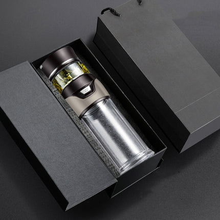 101-500ML Insulation Cup Tea Water Separation Tea Cup,Style: Glass Coffee+Gift Box-garmade.com