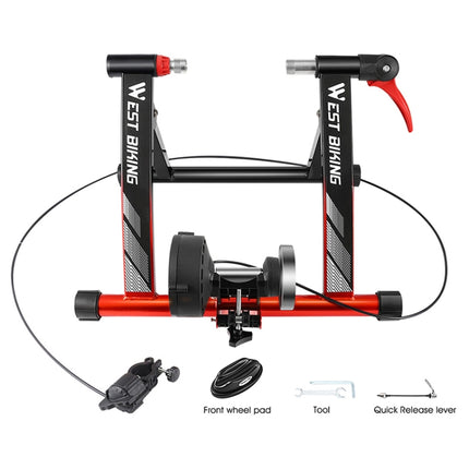 WEST BIKING Bicycle Six-speed Wire-controlled Indoor Riding Platform(Black Red)-garmade.com
