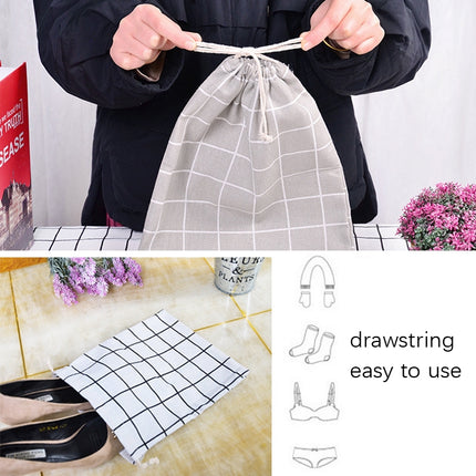 5 Sets Cotton Linen Drawstring Pocket Sundries Storage Bag, Specification: Small+Medium+Large(Arrow)-garmade.com