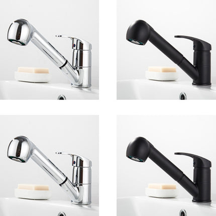 Pull-Out Hot And Cold Telescopic Scrubbed Water Tank Faucet, Specification: Copper Chrome(With 50cm 9/16 Water Pipe)-garmade.com
