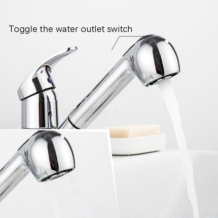 Pull-Out Hot And Cold Telescopic Scrubbed Water Tank Faucet, Specification: Zinc Alloy Black(With 50cm 9/16 Water Pipe)-garmade.com