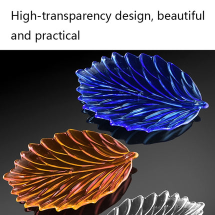 Acrylic Leaf Shape Fruit Tray and Shelf, Style: Dish (Blue)-garmade.com