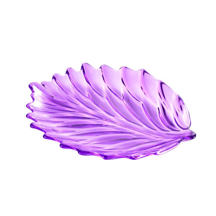 Acrylic Leaf Shape Fruit Tray and Shelf, Style: Dish (Purple)-garmade.com