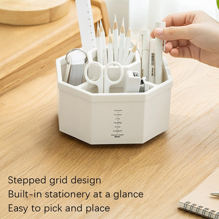 Simple Modern Large Capacity Office Desktop Storage Pen Holder, Colour: Yellow Rotary-garmade.com