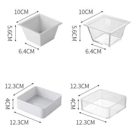 2 PCS Geometric Snack Plate, Style: Small Quartet (White)-garmade.com