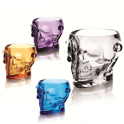 1.5L Acrylic Bar Skull Shape Ice Bucket(Amber)-garmade.com