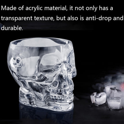 1.5L Acrylic Bar Skull Shape Ice Bucket(Amber)-garmade.com