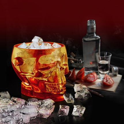 1.5L Acrylic Bar Skull Shape Ice Bucket(Amber)-garmade.com
