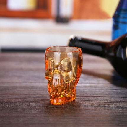 Skull Shape Transparent Acrylic Beer Cups(Amber)-garmade.com