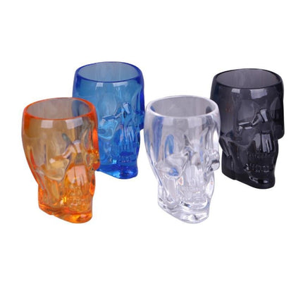 Skull Shape Transparent Acrylic Beer Cups(Amber)-garmade.com