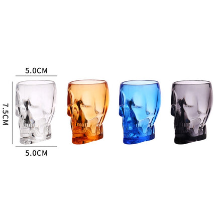 Skull Shape Transparent Acrylic Beer Cups(Amber)-garmade.com