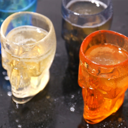 Skull Shape Transparent Acrylic Beer Cups(Amber)-garmade.com