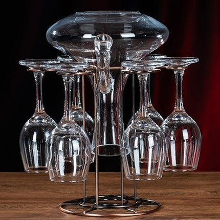 Wrought Iron Red Wine Glass Holder Decanter Stand Goblet Holder(Bronze)-garmade.com