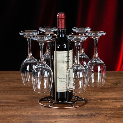 Wrought Iron Red Wine Glass Holder Decanter Stand Goblet Holder(Imitation Golden Triangle)-garmade.com