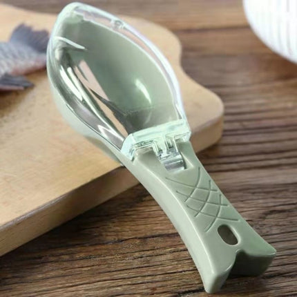 3 PCS CT1682 Thickened Plastic Fish Scaler with Cover(Green)-garmade.com