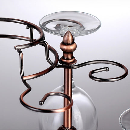 Wrought Iron Wine Glass Holder Upside Down Decanter Shelf Goblet Holder(spring Column)-garmade.com