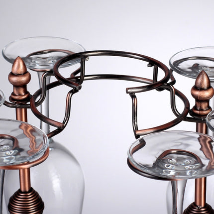 Wrought Iron Wine Glass Holder Upside Down Decanter Shelf Goblet Holder(spring Column)-garmade.com