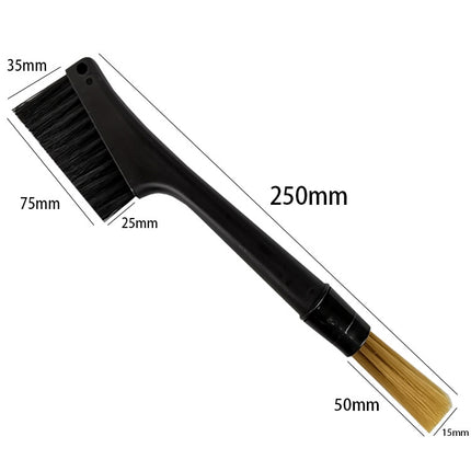 2 PCS KFS-04 Double-ended Soft-bristled Coffee Machine Cleaning Brush(Black)-garmade.com