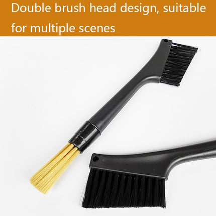 2 PCS KFS-04 Double-ended Soft-bristled Coffee Machine Cleaning Brush(Black)-garmade.com