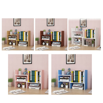 Simple Bookshelf Student Desktop Rack Dormitory Small Bookcase Office Storage Rack(White)-garmade.com