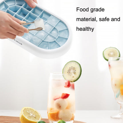 S10001 28 Grid Silicone Soft Bottom Refrigerator Frozen Ice Cube Mold(Orange)-garmade.com