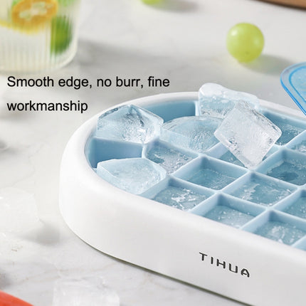 S10001 28 Grid Silicone Soft Bottom Refrigerator Frozen Ice Cube Mold(Light Blue)-garmade.com