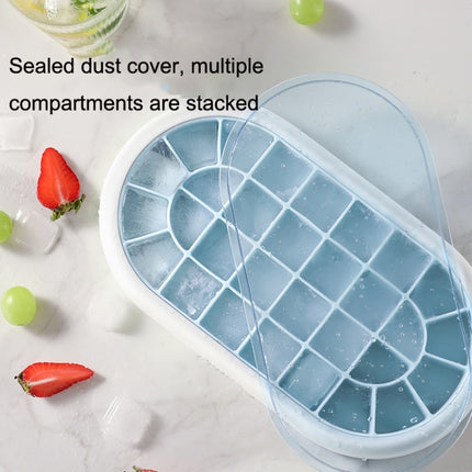 S10001 28 Grid Silicone Soft Bottom Refrigerator Frozen Ice Cube Mold(Orange)-garmade.com