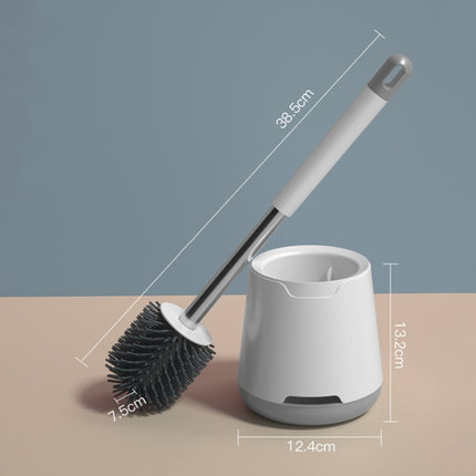 TPR Soft Glue Long-handle Toilet Brush with Base, Spec: Floor Type-garmade.com