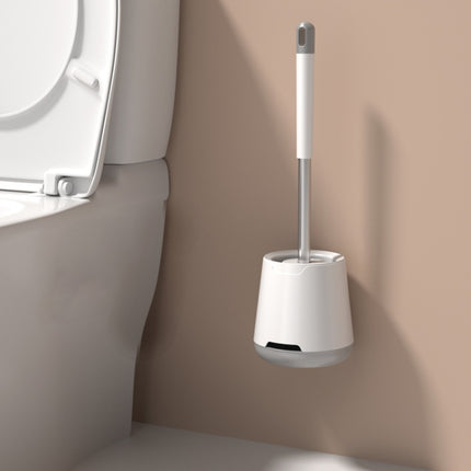 TPR Soft Glue Long-handle Toilet Brush with Base, Spec: Wall-mounted Type-garmade.com