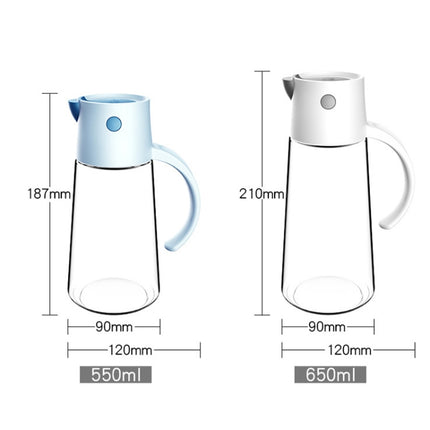 Kitchen Automatic Opening and Closing Leak-proof Oiler With Lid, Capacity: 550ml(White)-garmade.com