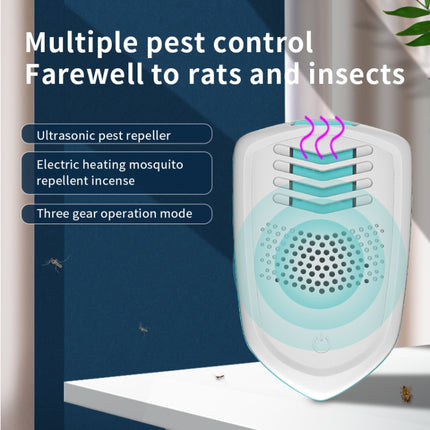 Pest Repeller Ultrasonic Mosquito Repeller Incense Heating Plug-In Mouse Repeller EU Plug( White)-garmade.com