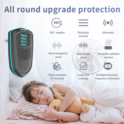 Pest Repeller Ultrasonic Mosquito Repeller Incense Heating Plug-In Mouse Repeller UK Plug(Black)-garmade.com