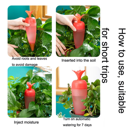 2 PCS Carrot-shaped Automatic Flower Watering Device Seepager(Red)-garmade.com