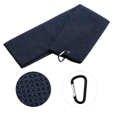 Hook Towel + Club Cleaning Brush Golf Cleaning Set(Black)-garmade.com