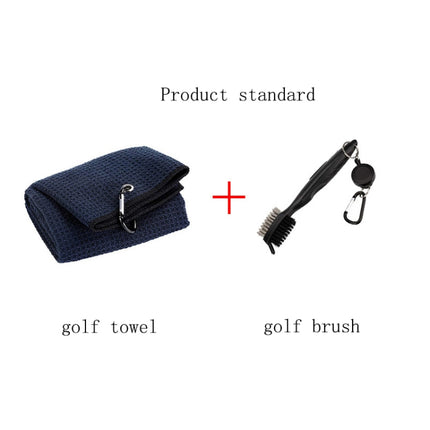 Hook Towel + Club Cleaning Brush Golf Cleaning Set(Black)-garmade.com