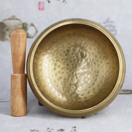 Buddha Sound Bowl Yoga Meditation Copper Bowl, Size: Diameter 8cm(Bowl+Mat+Wooden Stick+Linen Bag)-garmade.com