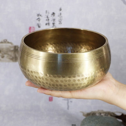 Buddha Sound Bowl Yoga Meditation Copper Bowl, Size: Diameter 8cm(Bowl+Mat+Wooden Stick+Linen Bag)-garmade.com