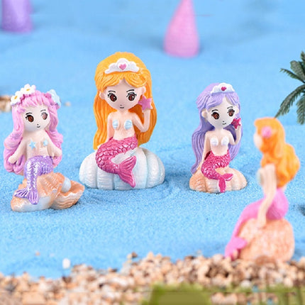 10 PCS Beach Ocean Series Resin Craft Ornament Mermaid 1-garmade.com