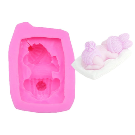 2 PCS Fondant Cake Chocolate Silicone Mold(Pink)-garmade.com