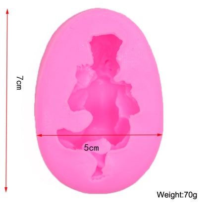 2 PCS Baby Styling Fondant Cake Chocolate Silicone Mold(Pink)-garmade.com