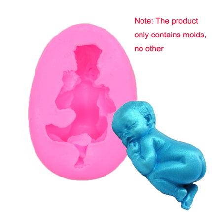 2 PCS Baby Styling Fondant Cake Chocolate Silicone Mold(Pink)-garmade.com